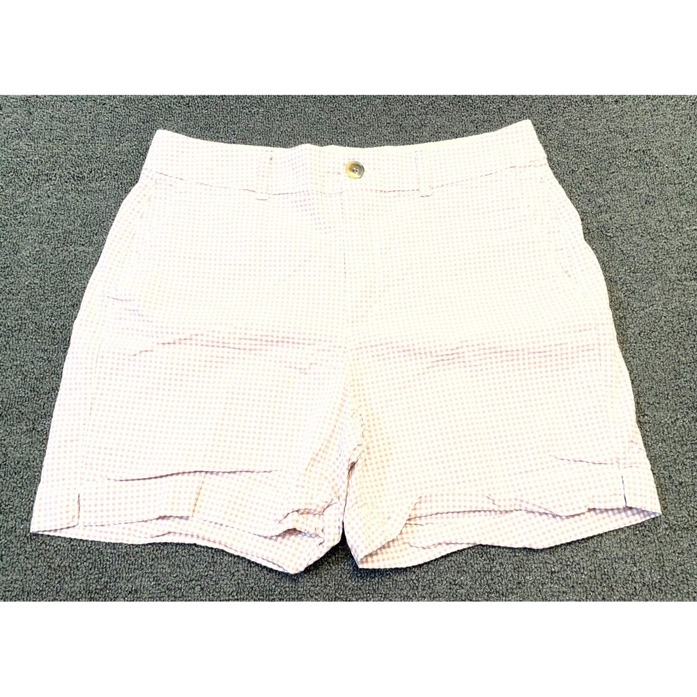 Old Navy Everyday Shorts Womens 8 Pink White Gingham Preppy Casual High Rise